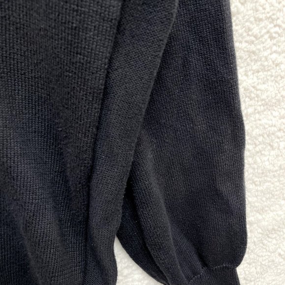 Lacoste Black Knit Alligator Logo Embroidered V-Neck Pullover Sweater Mens L XL - Picture 5 of 9